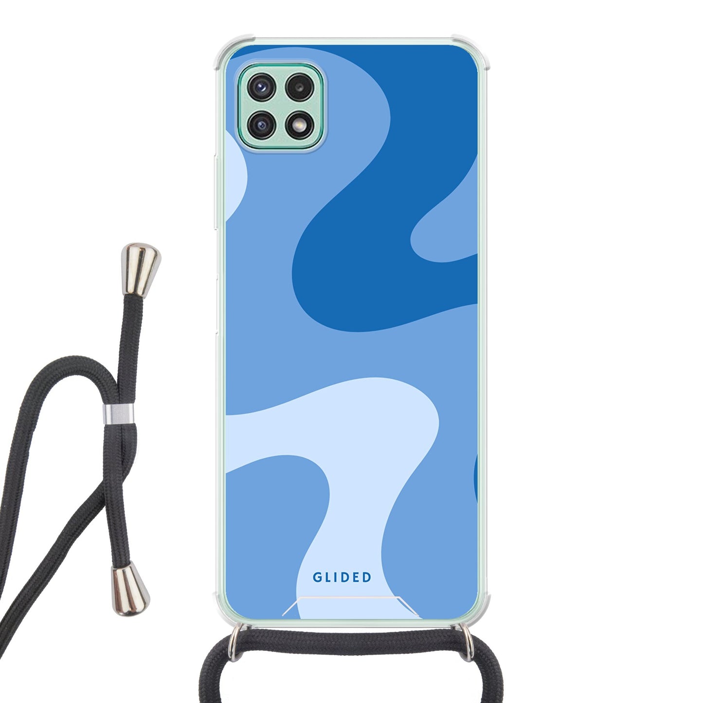 Blue Wave - Samsung Galaxy A22 5G Handyhülle Crossbody case mit Band