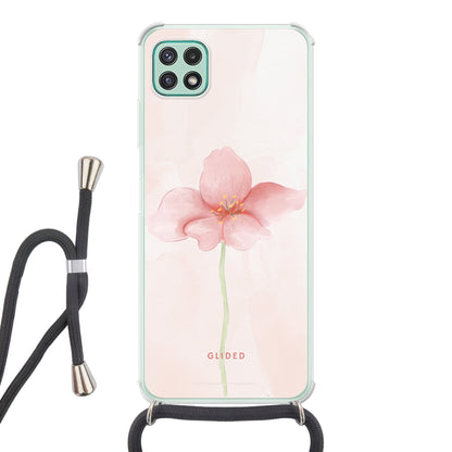 Pastel Flower - Samsung Galaxy A22 5G Handyhülle Crossbody case mit Band