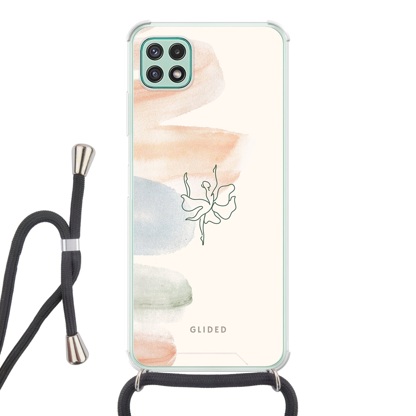 Aquarelle - Samsung Galaxy A22 5G Handyhülle Crossbody case mit Band