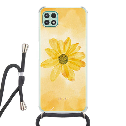 Yellow Flower - Samsung Galaxy A22 5G Handyhülle Crossbody case mit Band