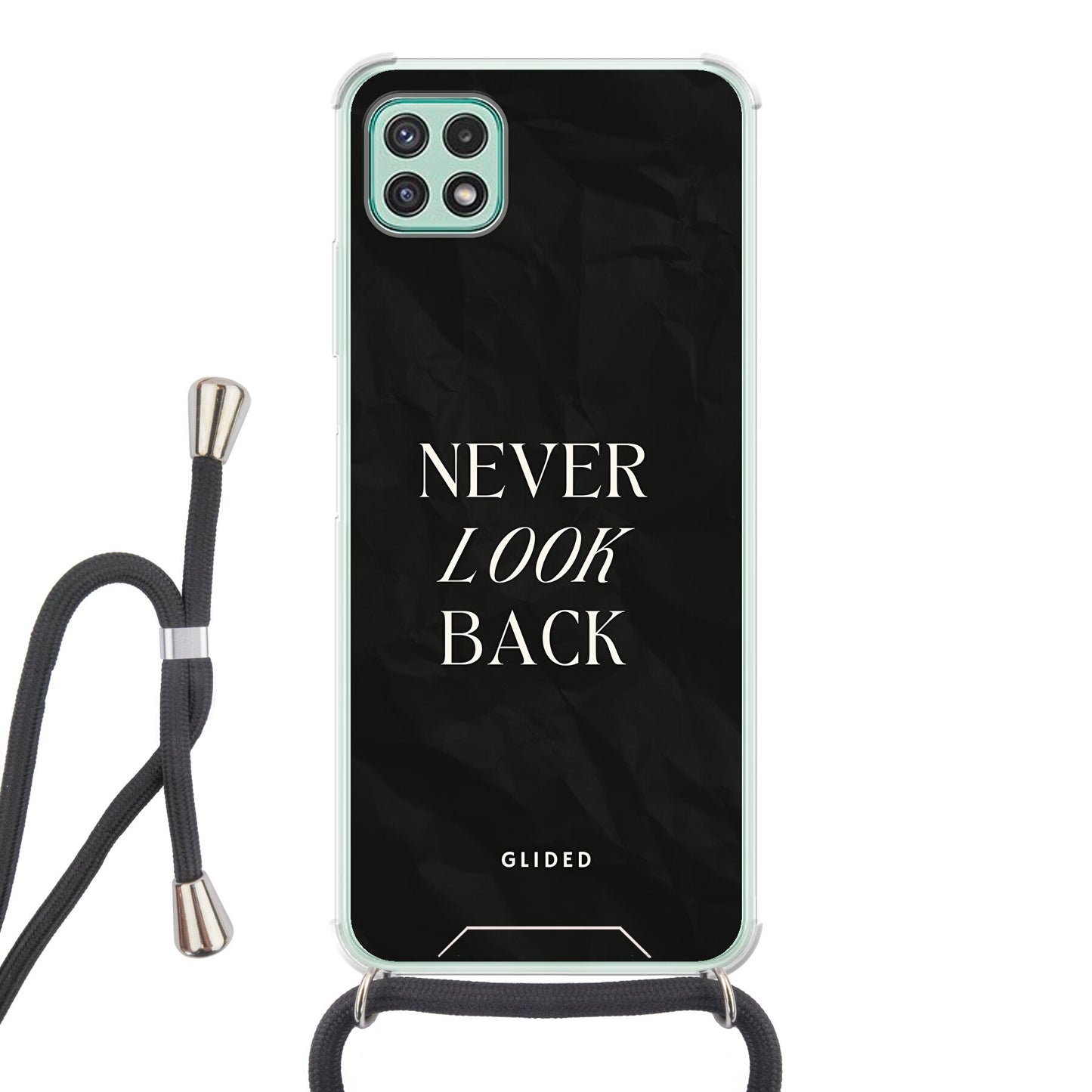 Never Back - Samsung Galaxy A22 5G Handyhülle Crossbody case mit Band