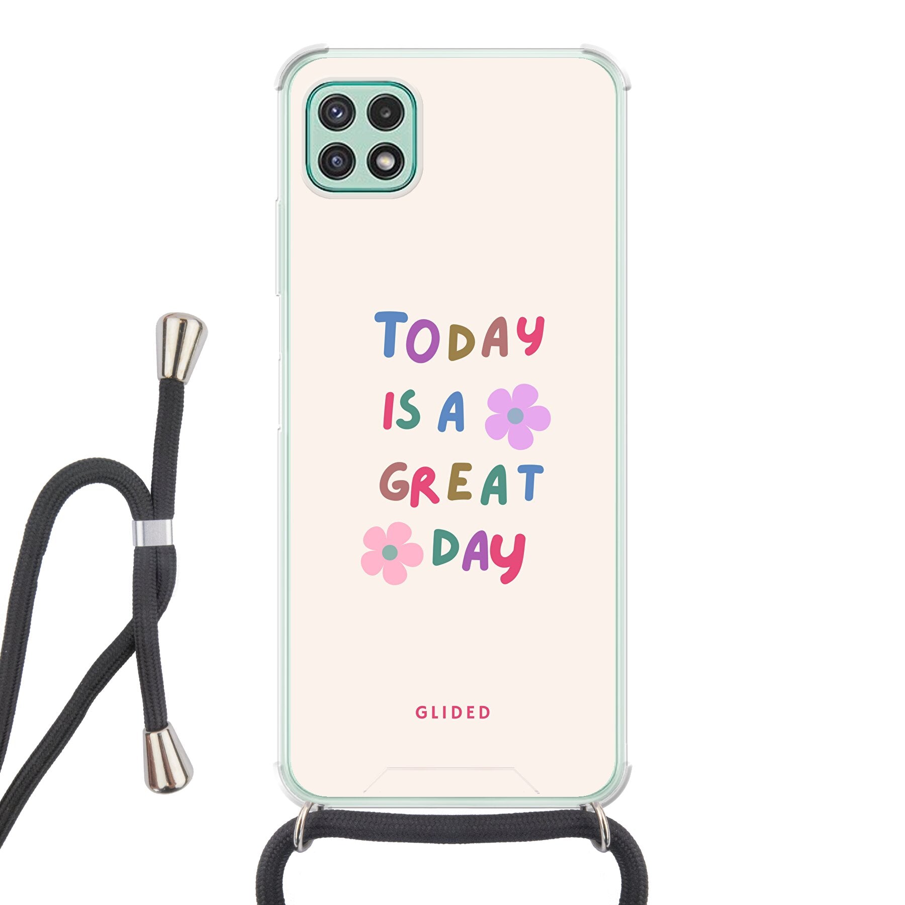 Great Day - Samsung Galaxy A22 5G Handyhülle Crossbody case mit Band