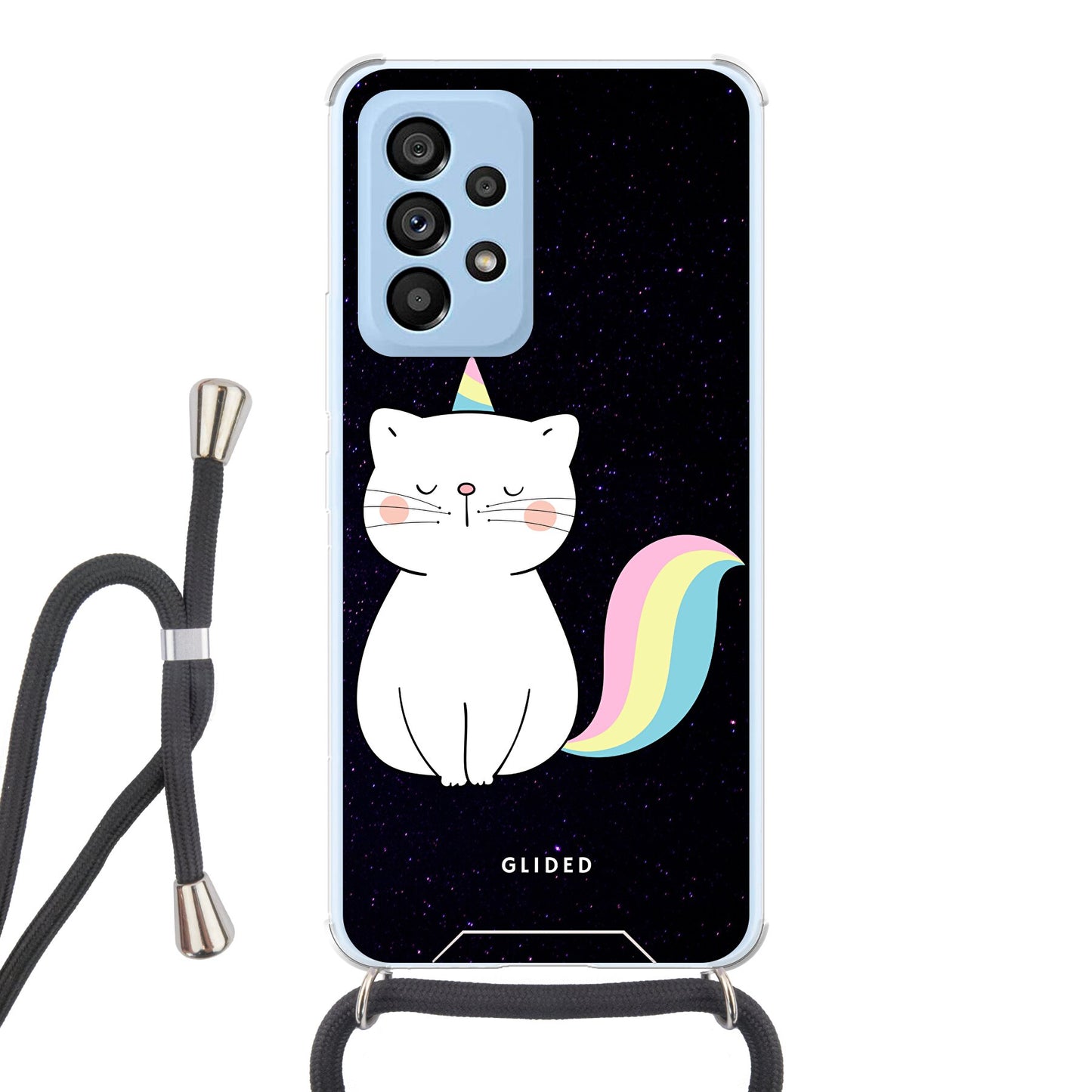 Unicorn Cat - Samsung Galaxy A53 5G Handyhülle Crossbody case mit Band