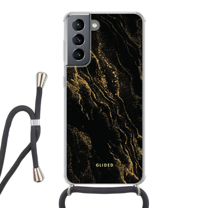 Black Marble - Samsung Galaxy S21 5G Handyhülle Crossbody case mit Band