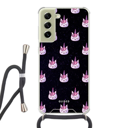 Unicorn Meow - Samsung Galaxy S21 FE Handyhülle Crossbody case mit Band