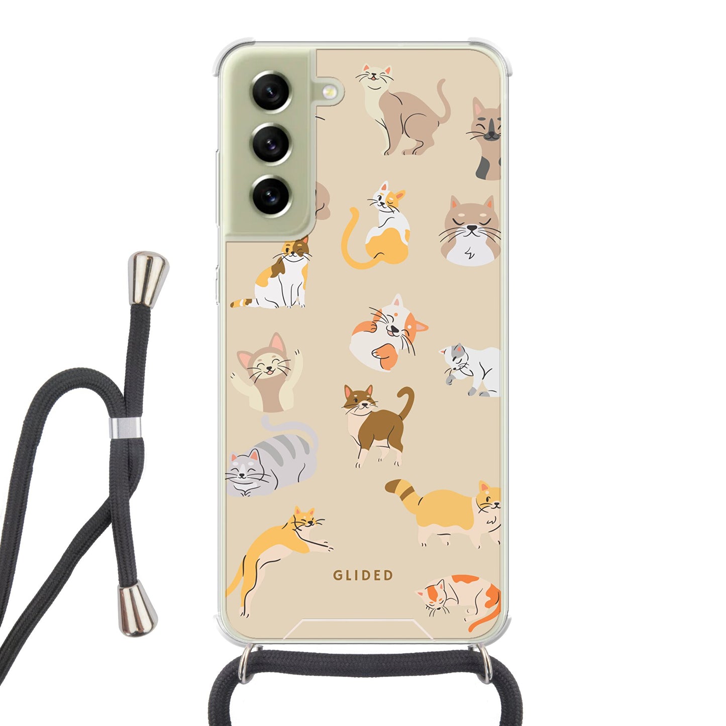 Meow - Samsung Galaxy S21 FE Handyhülle Crossbody case mit Band