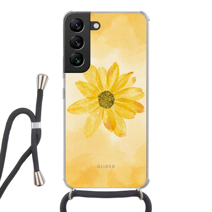 Yellow Flower - Samsung Galaxy S22 Handyhülle Crossbody case mit Band