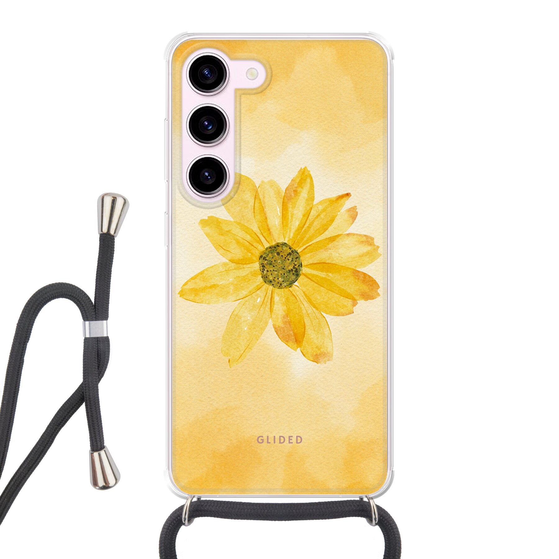 Yellow Flower - Samsung Galaxy S23 Handyhülle Crossbody case mit Band