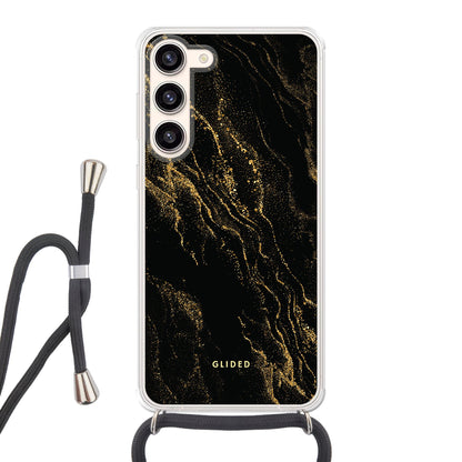 Black Marble - Samsung Galaxy S23 Plus Handyhülle Crossbody case mit Band