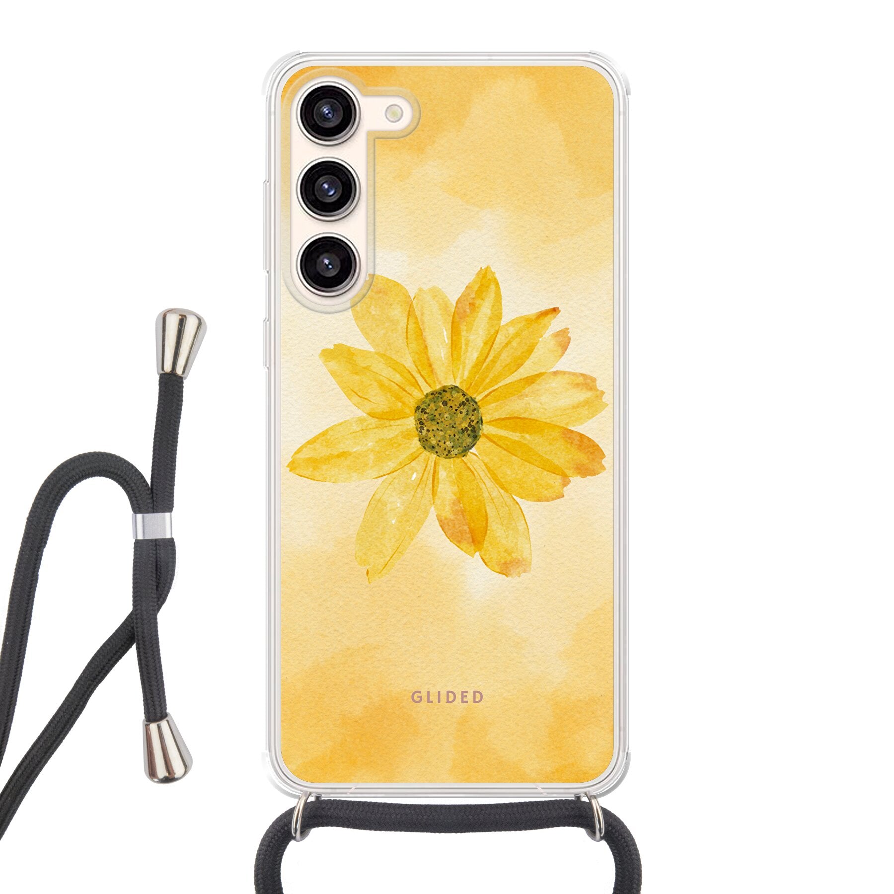 Yellow Flower - Samsung Galaxy S23 Plus Handyhülle Crossbody case mit Band