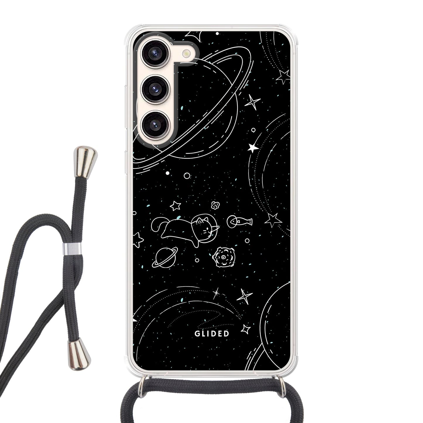 Cosmic Cat - Samsung Galaxy S23 Plus Handyhülle Crossbody case mit Band
