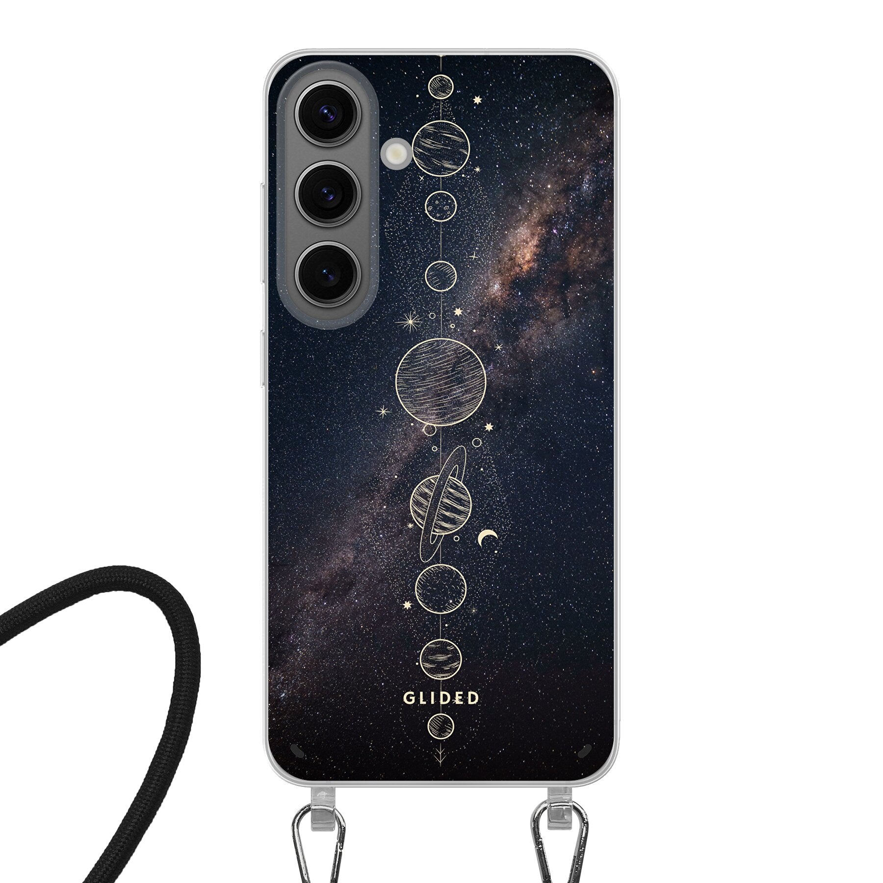 Planets - Samsung Galaxy S24 Handyhülle Crossbody case mit Band