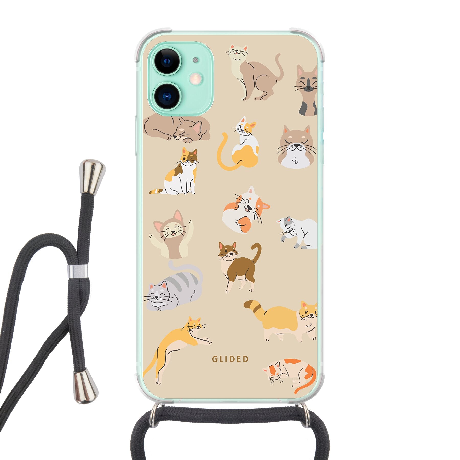 Meow - iPhone 11 Handyhülle Crossbody case mit Band