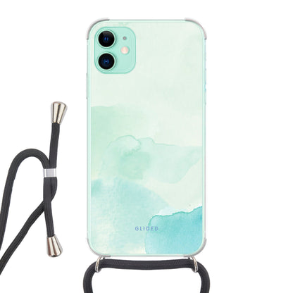 Turquoise Art - iPhone 11 Handyhülle Crossbody case mit Band