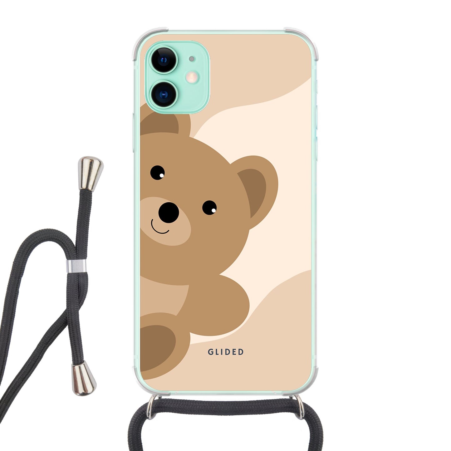 BearLove Right - iPhone 11 Handyhülle Crossbody case mit Band