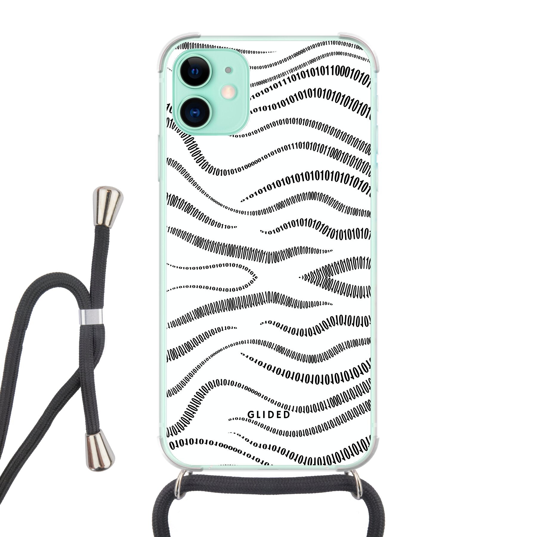 Binary Code - iPhone 11 Handyhülle Crossbody case mit Band