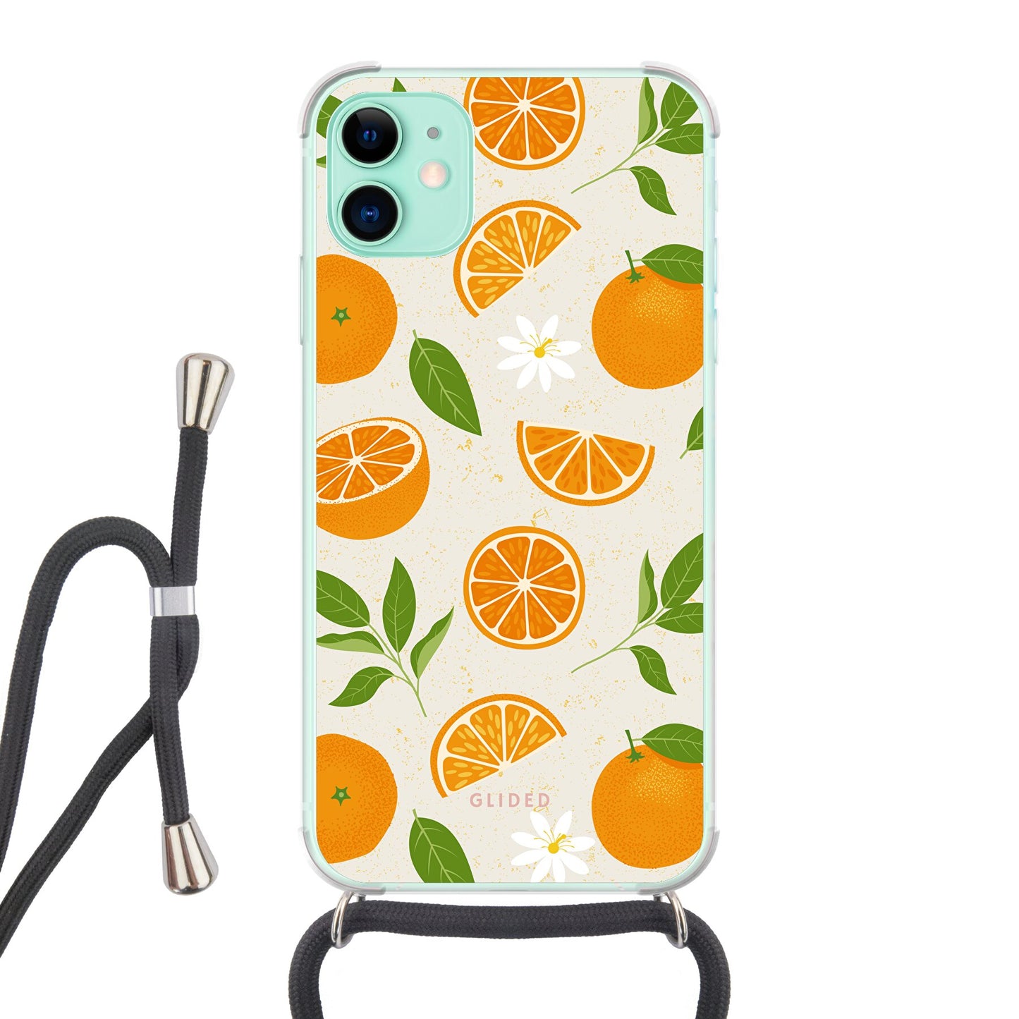 Tasty Orange - iPhone 11 Handyhülle Crossbody case mit Band