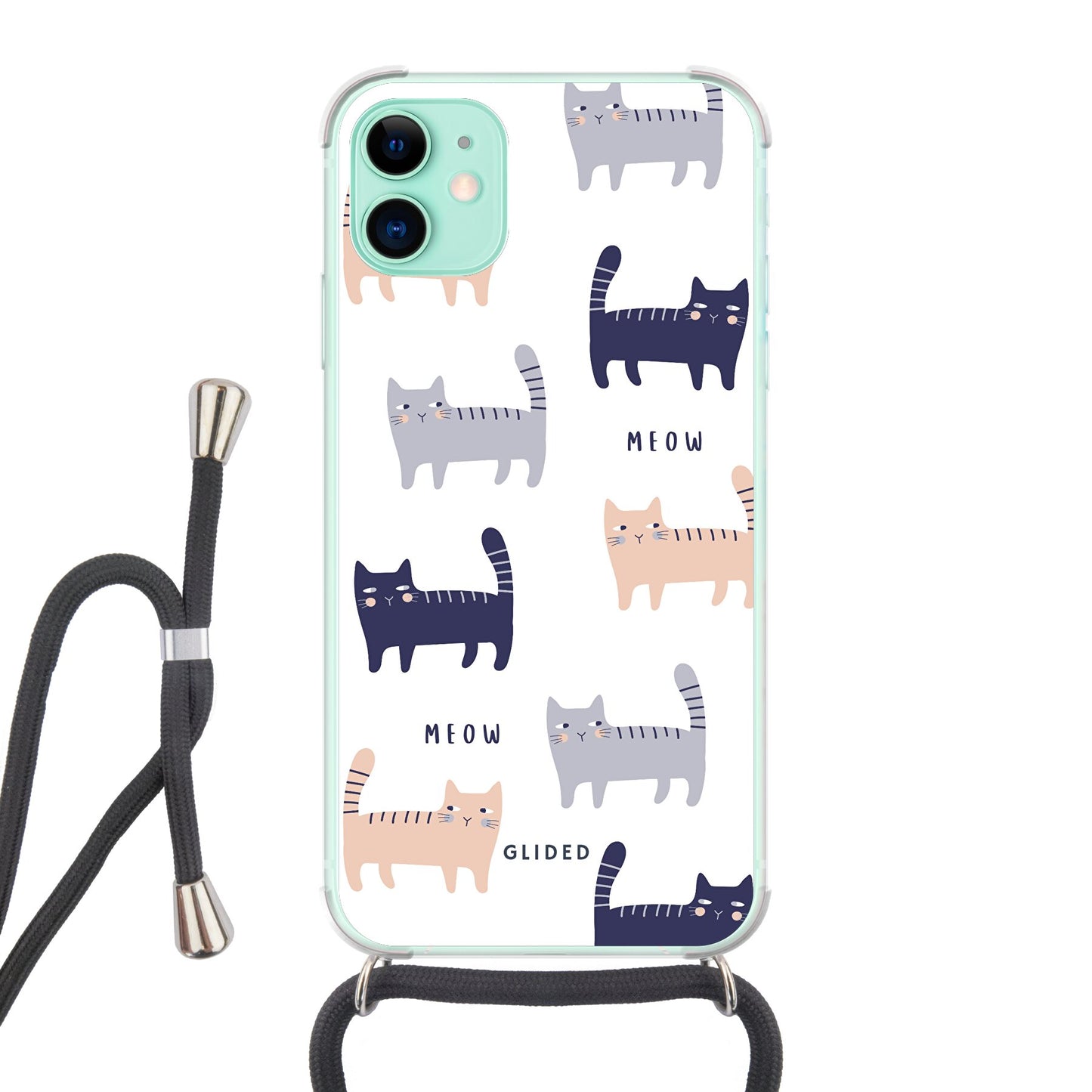 Purrfection - iPhone 11 Handyhülle Crossbody case mit Band