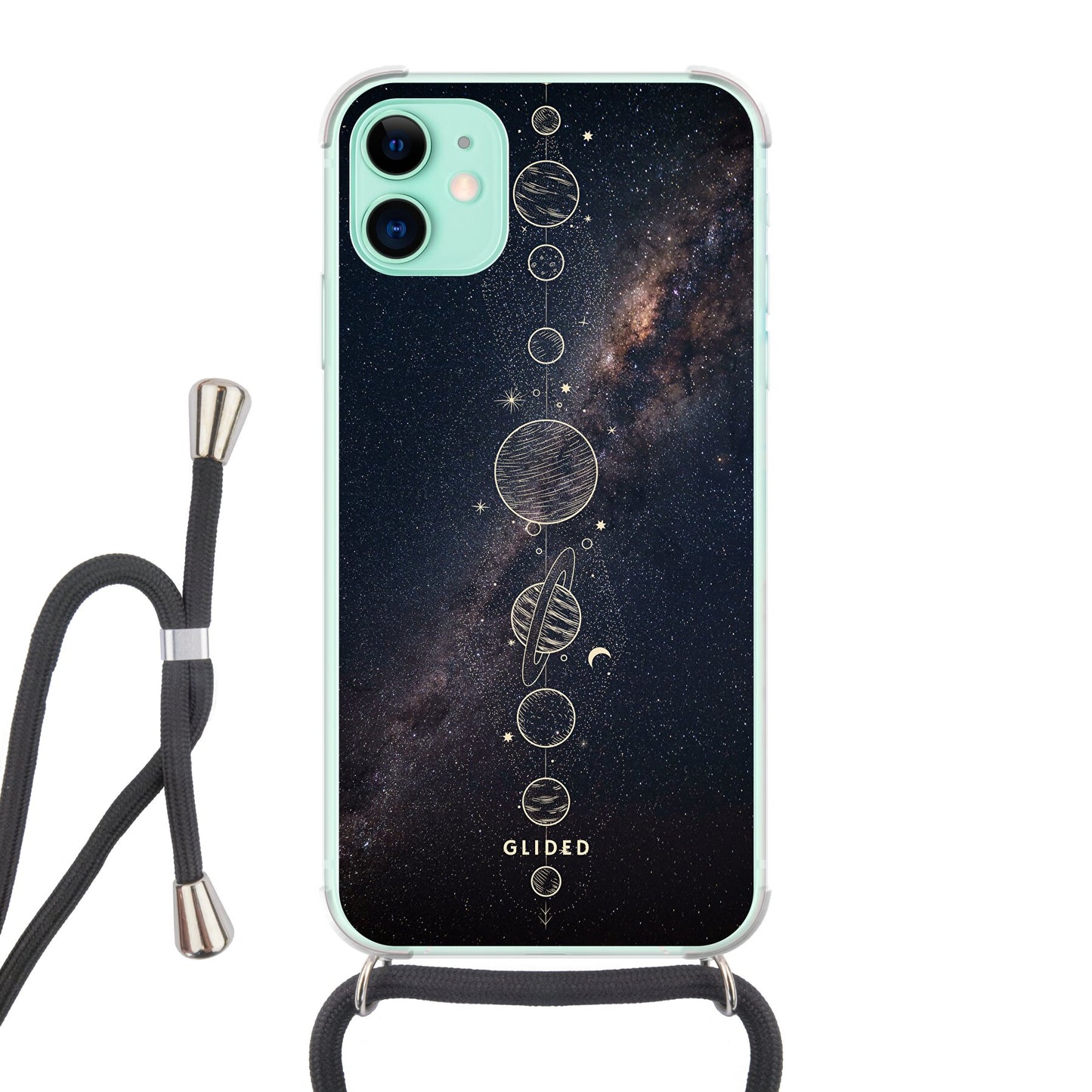 Planets - iPhone 11 Handyhülle Crossbody case mit Band