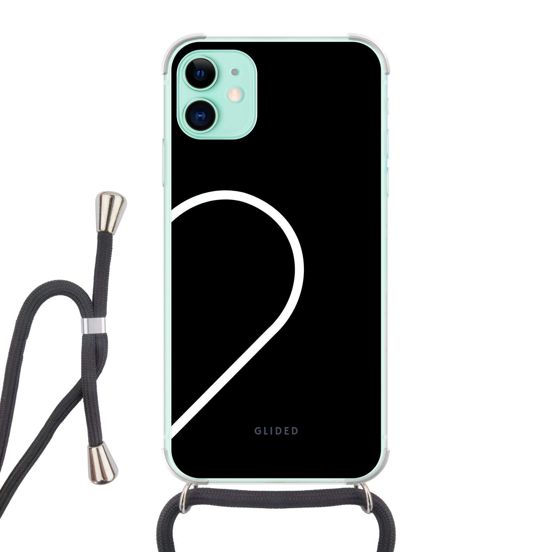 Harmony Black - iPhone 11 Handyhülle Crossbody case mit Band