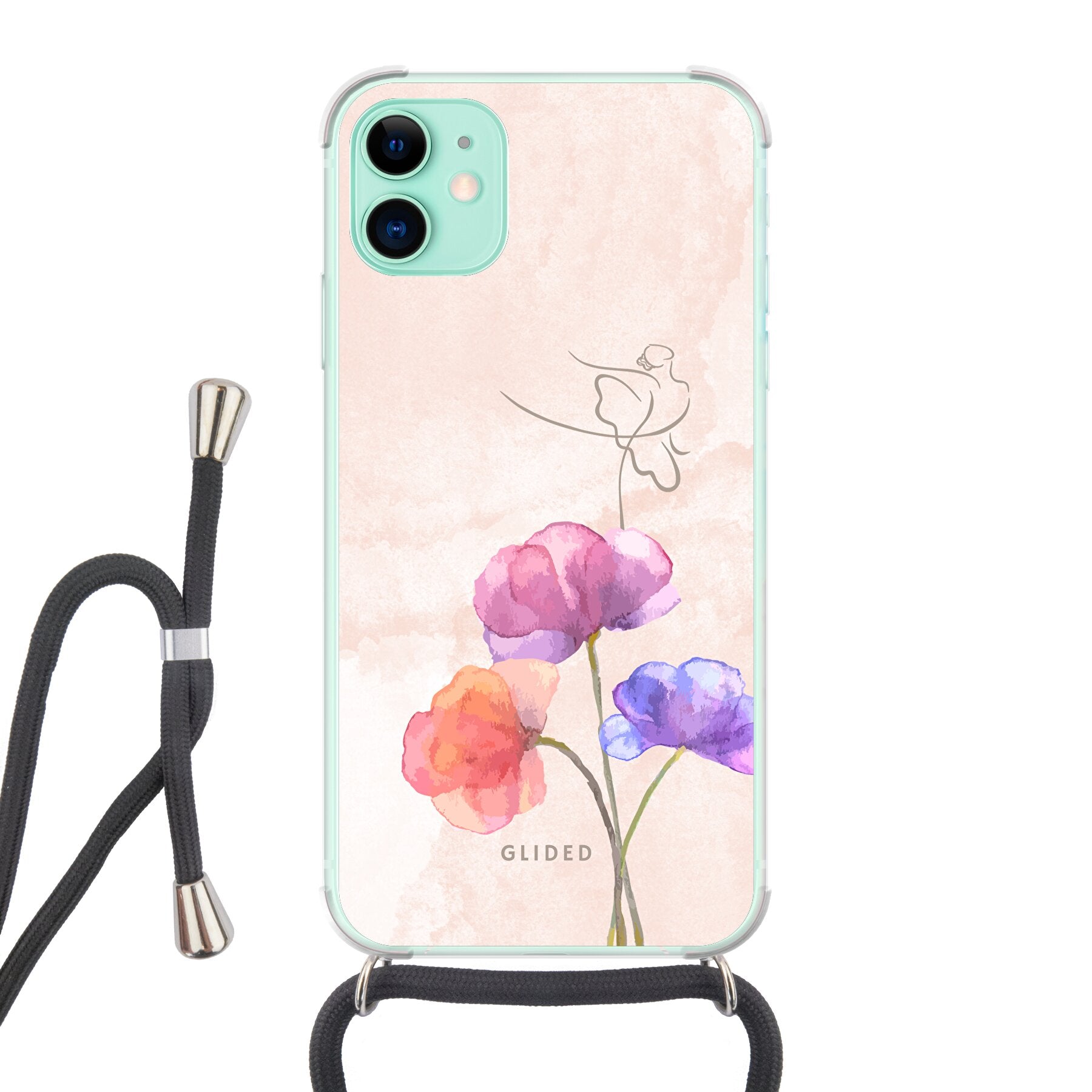 Blossom - iPhone 11 Handyhülle Crossbody case mit Band