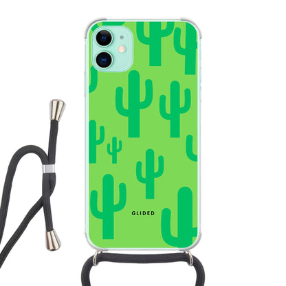 Cactus Spikes - iPhone 11 - Crossbody case mit Band
