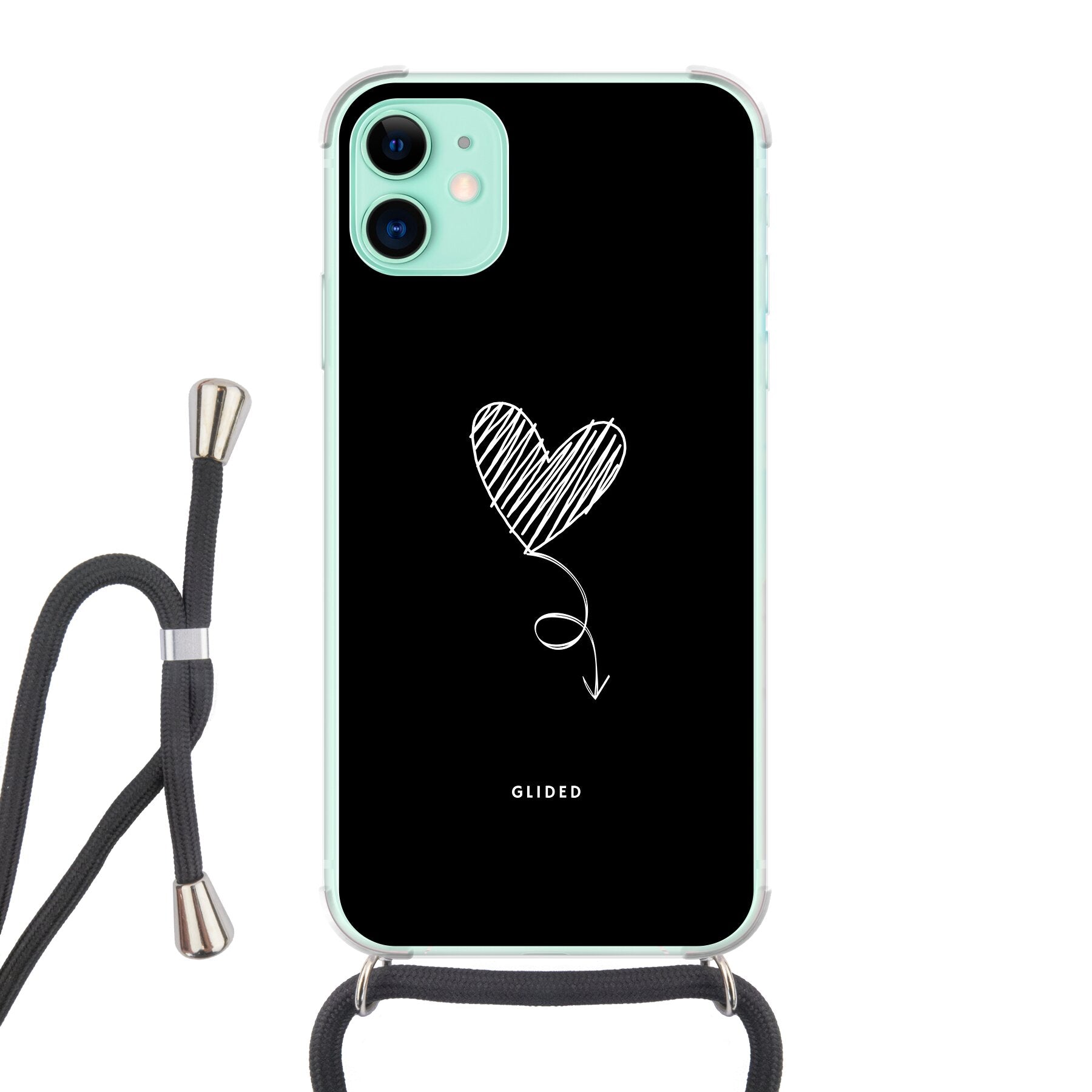 Dark Heart - iPhone 11 Handyhülle Crossbody case mit Band