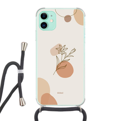 Flora - iPhone 11 Handyhülle Crossbody case mit Band