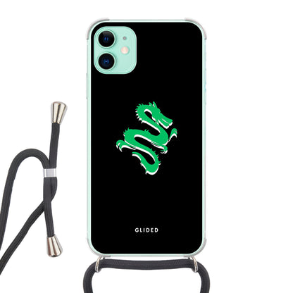 Emerald Dragon - iPhone 11 Handyhülle Crossbody case mit Band