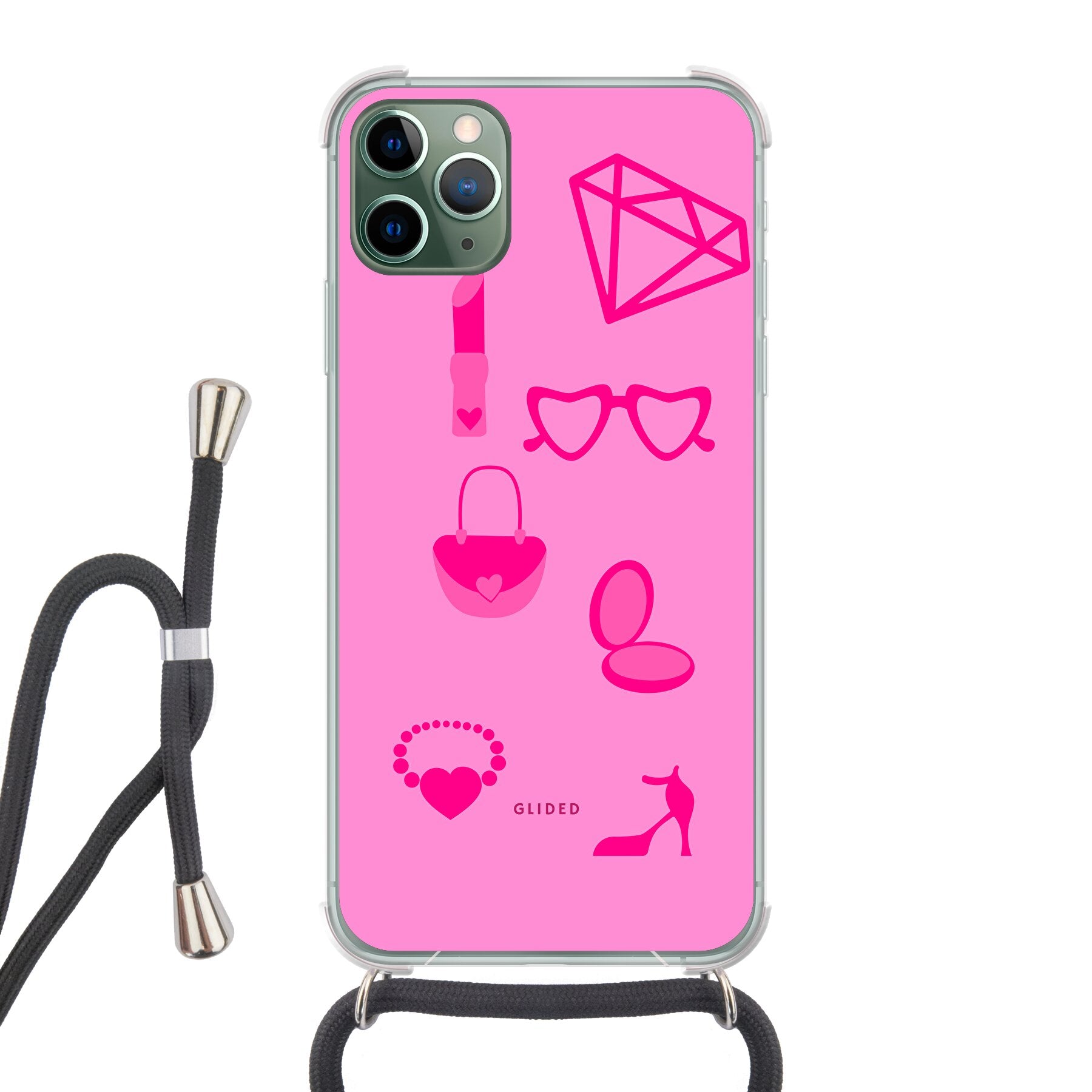 Glamor - iPhone 11 Pro Max Handyhülle Crossbody case mit Band