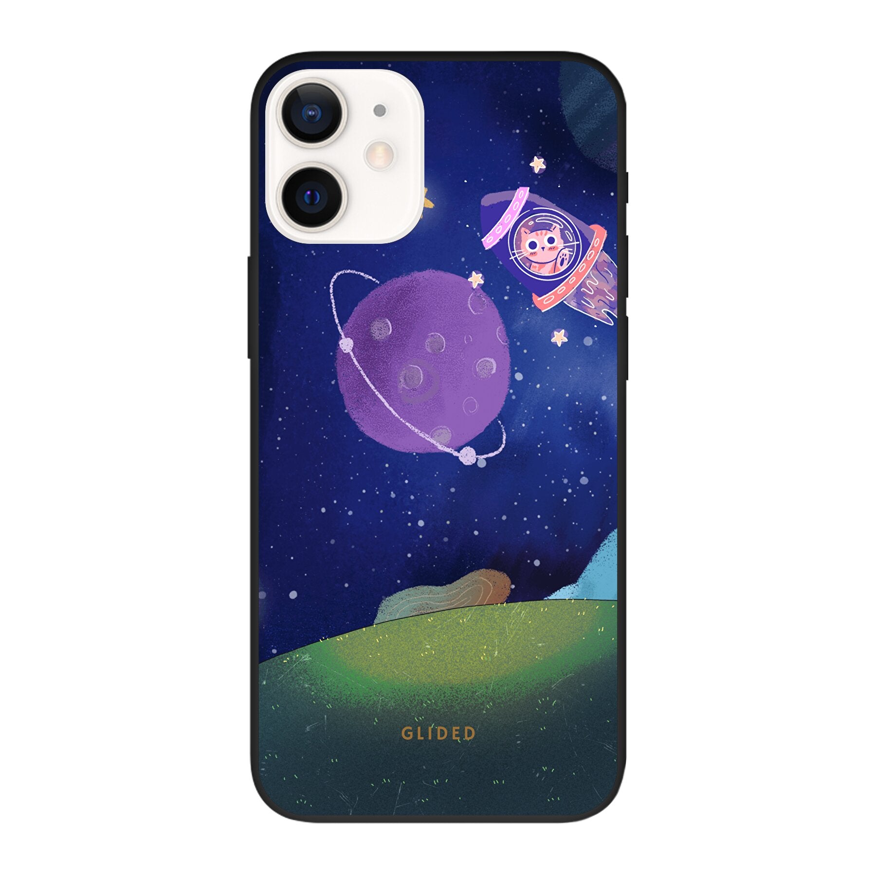 Galaxy Cat - iPhone 12 Handyhülle Biologisch Abbaubar