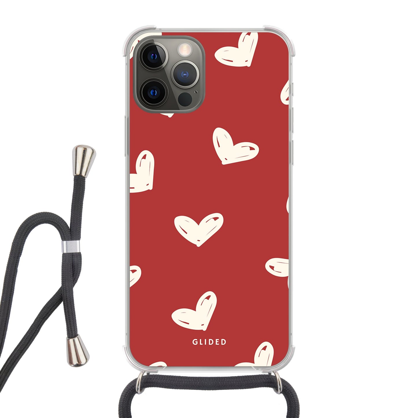 Red Love - iPhone 12 - Crossbody case mit Band