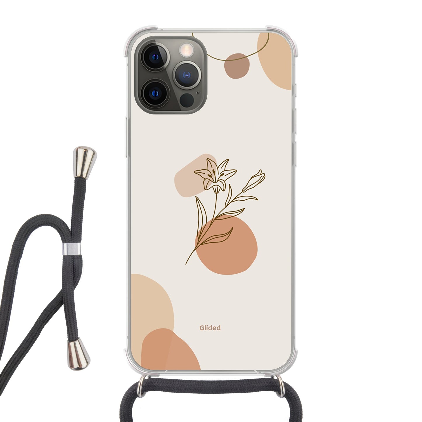 Flora - iPhone 12 Handyhülle Crossbody case mit Band