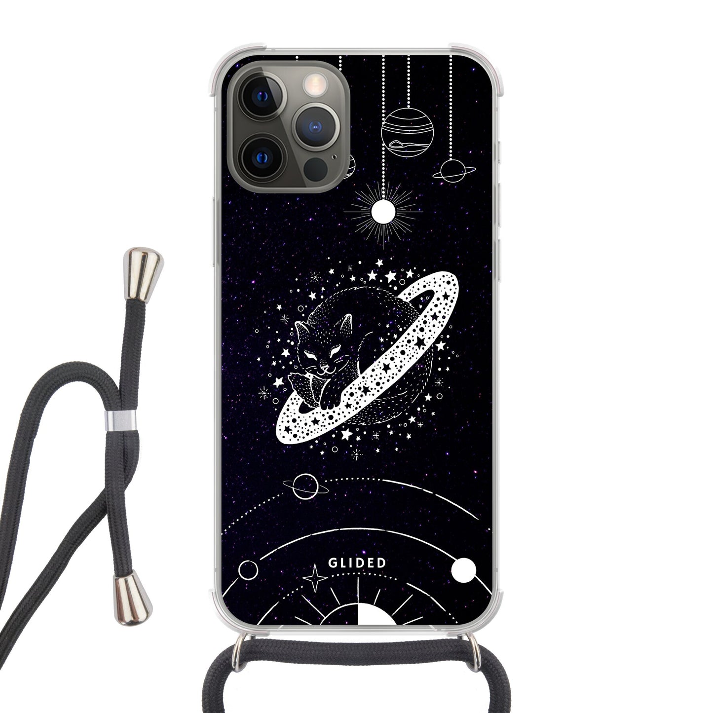 Astro Whiskers - iPhone 12 Handyhülle Crossbody case mit Band