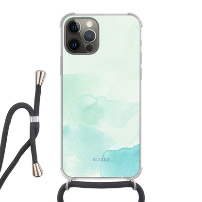 Turquoise Art - iPhone 12 Handyhülle Crossbody case mit Band