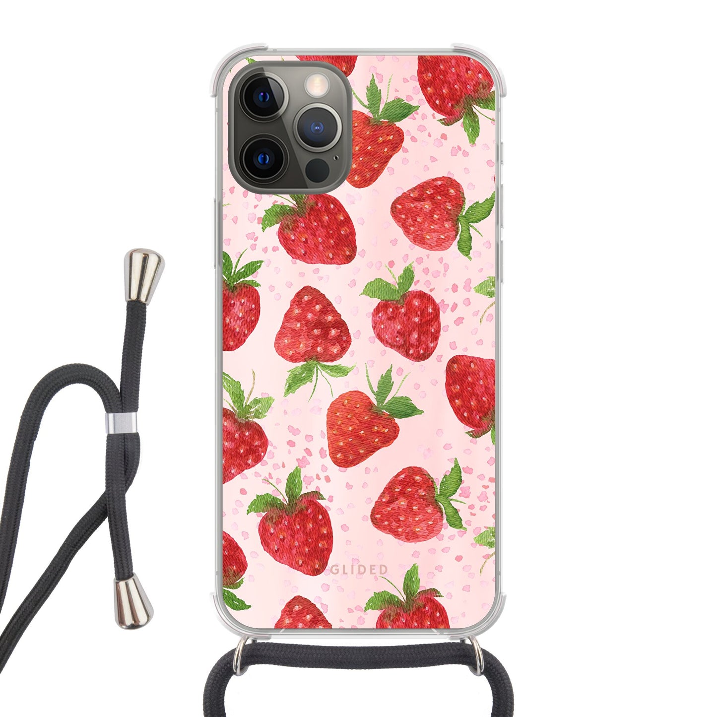 Strawberry Dream - iPhone 12 Handyhülle Crossbody case mit Band