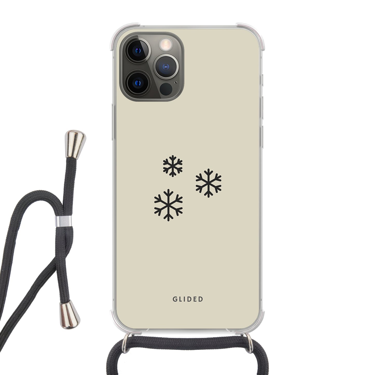 Snowflakes - iPhone 12 Handyhülle Crossbody case mit Band