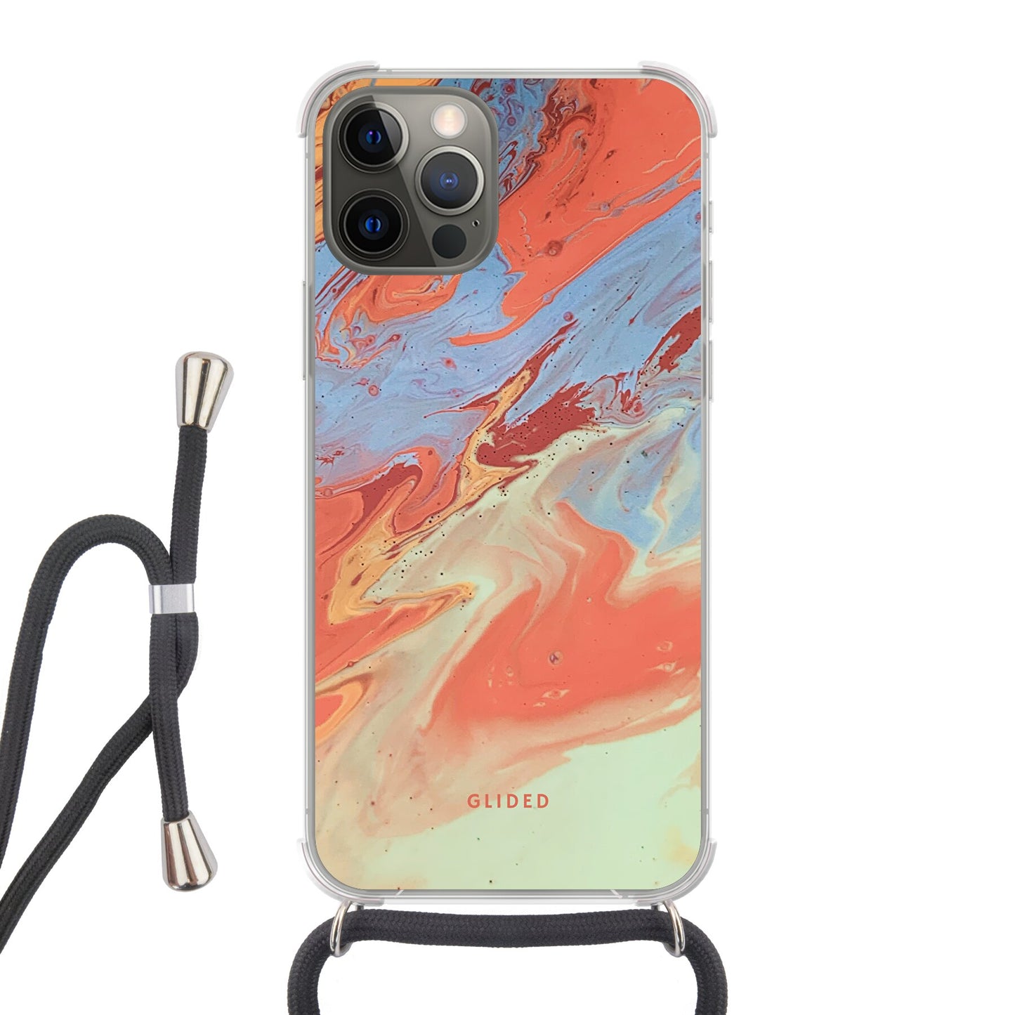 Watercolor - iPhone 12 Handyhülle Crossbody case mit Band