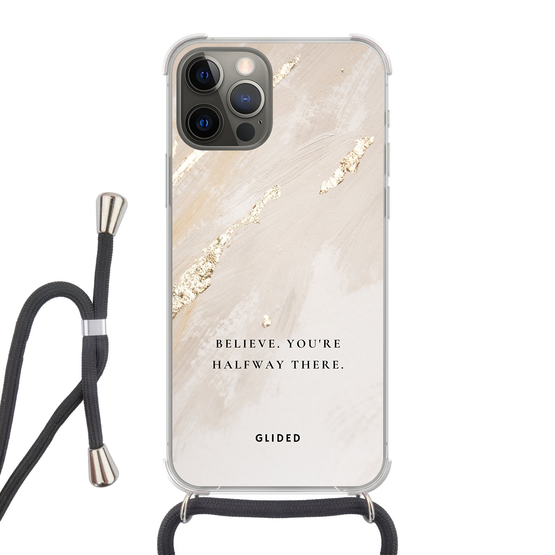 Believe - iPhone 12 Handyhülle Crossbody case mit Band