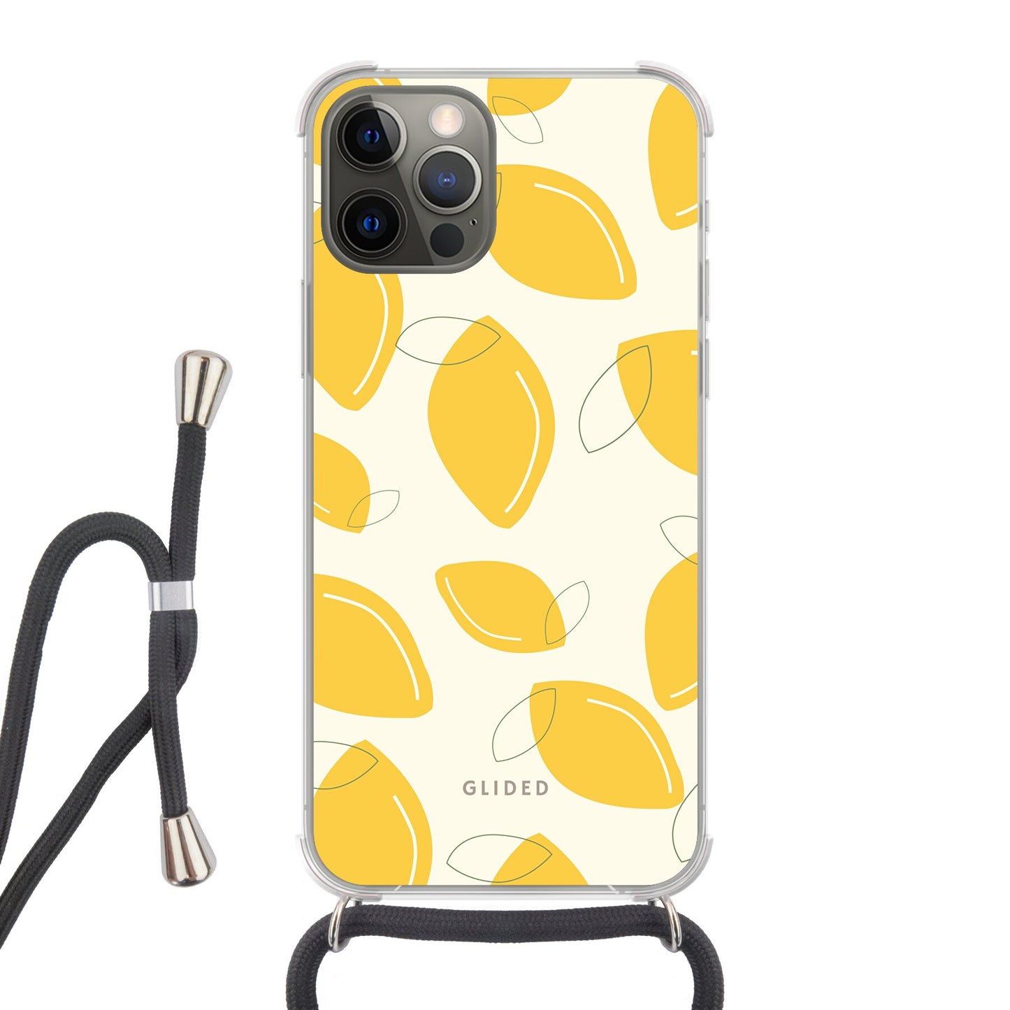 Abstract Lemon - iPhone 12 - Crossbody case mit Band