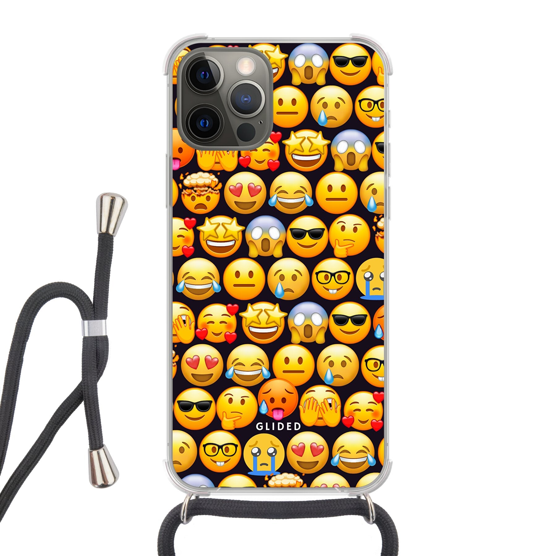 Emoji Town - iPhone 12 Handyhülle Crossbody case mit Band