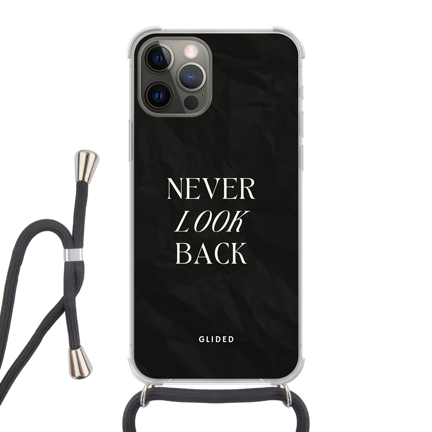 Never Back - iPhone 12 Handyhülle Crossbody case mit Band