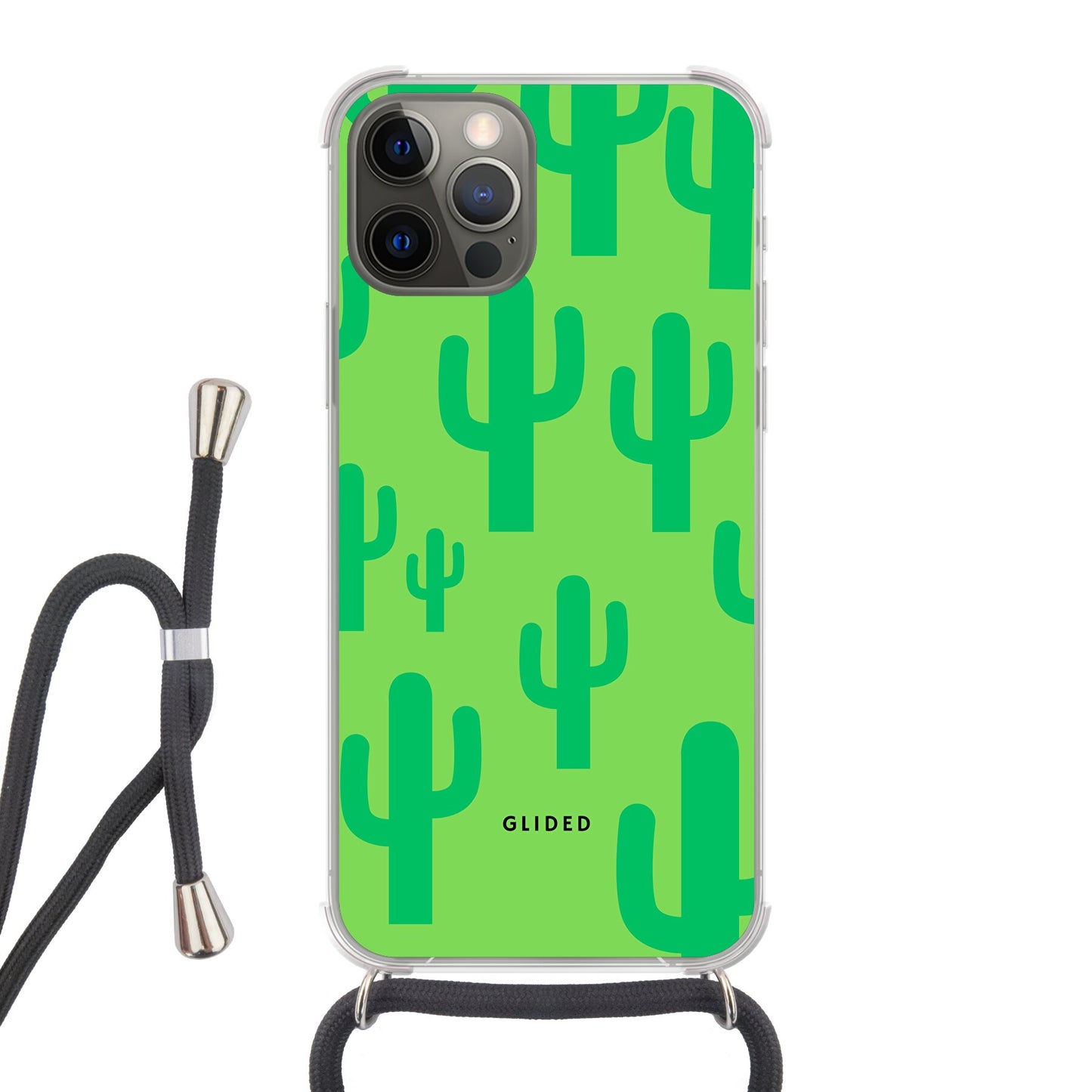 Cactus Spikes - iPhone 12 - Crossbody case mit Band