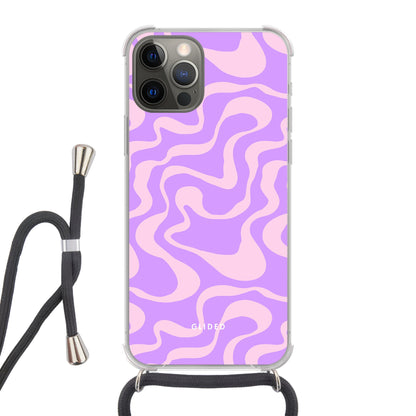 Purple Wave - iPhone 12 Handyhülle Crossbody case mit Band