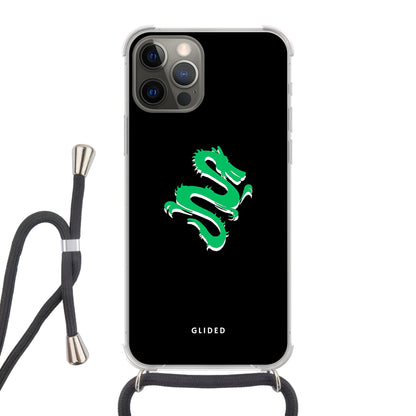 Emerald Dragon - iPhone 12 Handyhülle Crossbody case mit Band