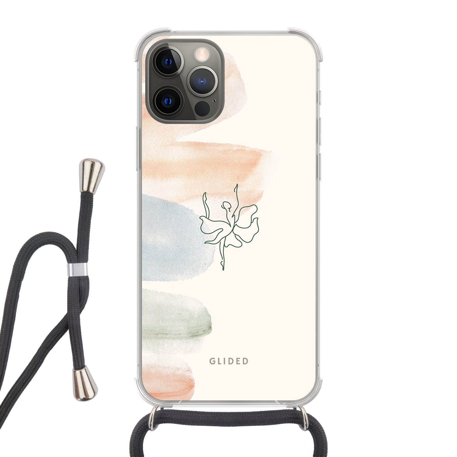 Aquarelle - iPhone 12 Handyhülle Crossbody case mit Band