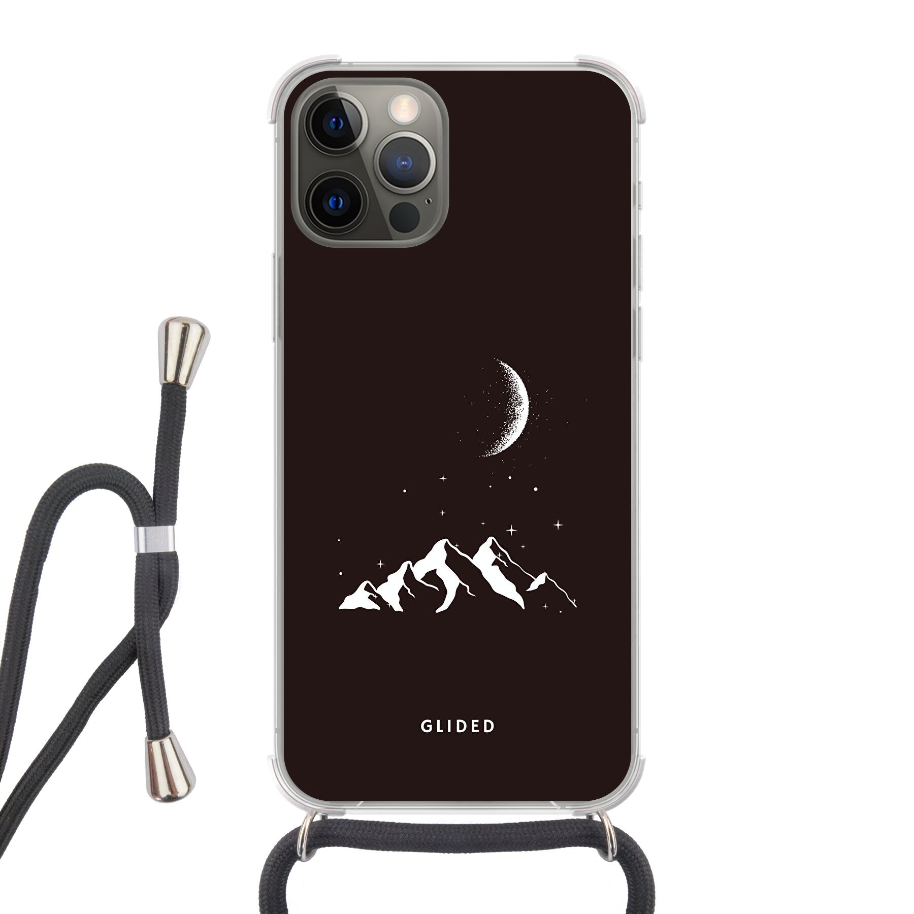 Midnight Peaks - iPhone 12 Handyhülle Crossbody case mit Band