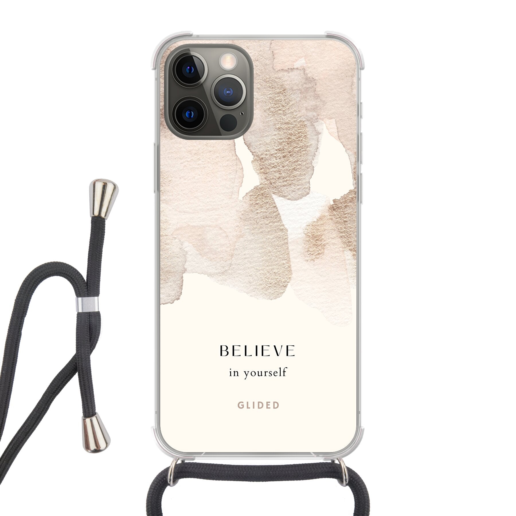 Believe in yourself - iPhone 12 Handyhülle Crossbody case mit Band