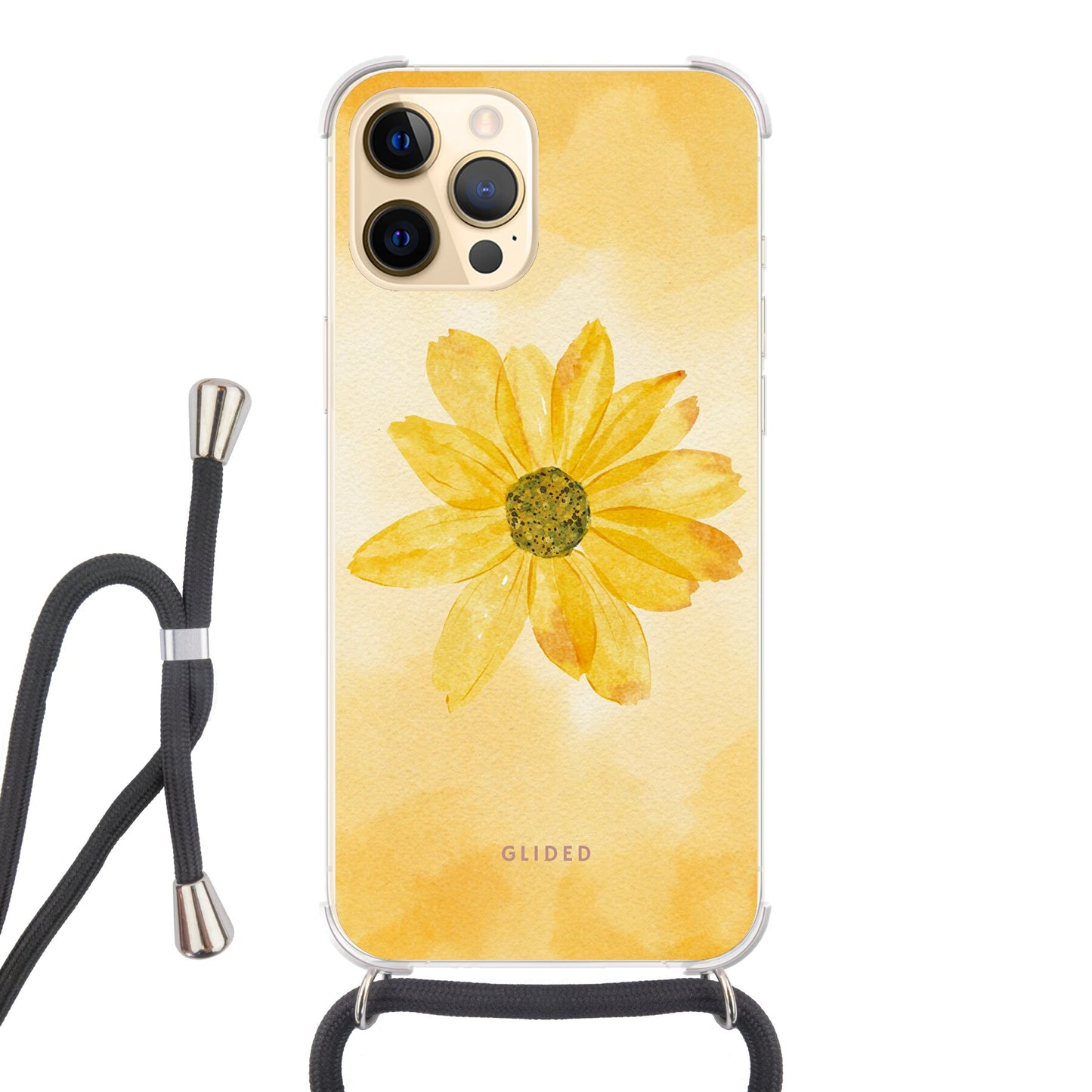 Yellow Flower - iPhone 12 Pro Max Handyhülle Crossbody case mit Band