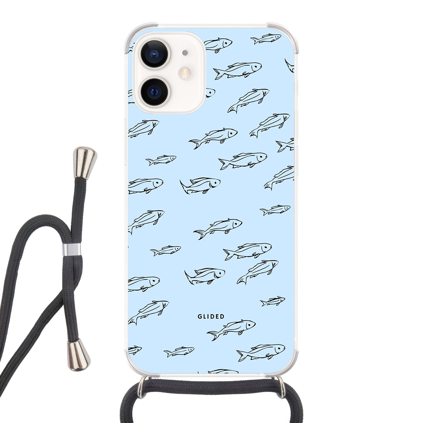 Fishy - iPhone 12 mini Handyhülle Crossbody case mit Band